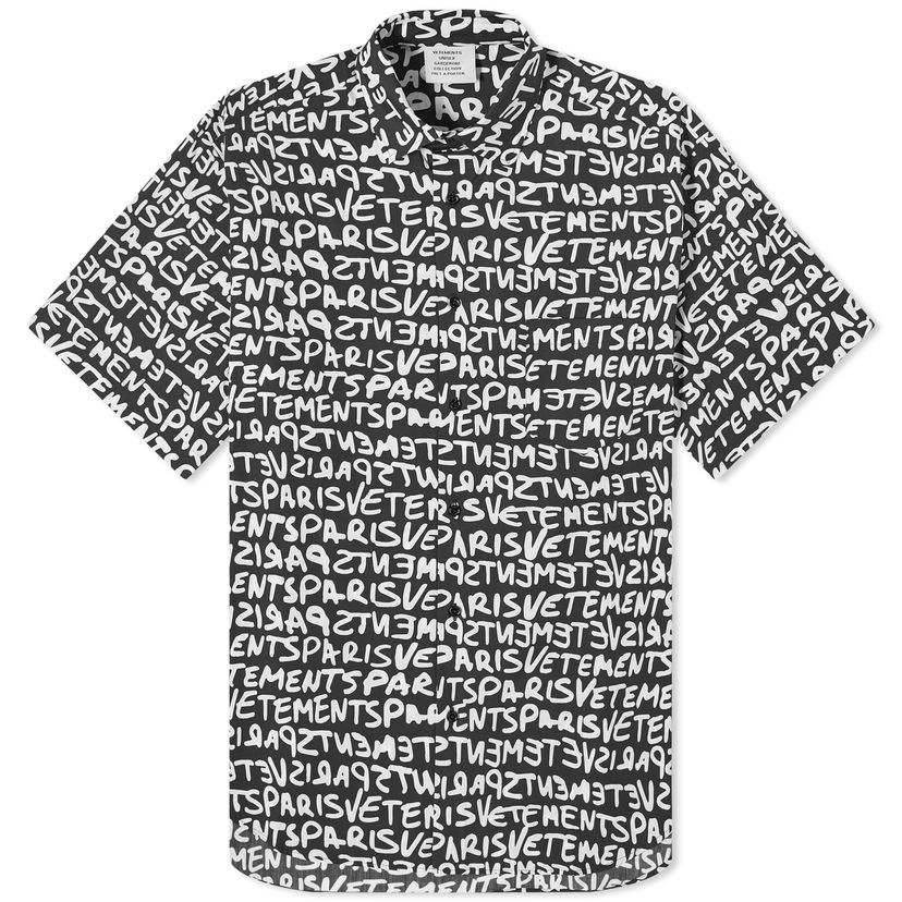 Skjorta VETEMENTS Grafitti Print Shirt Svart | UE64SH800BW