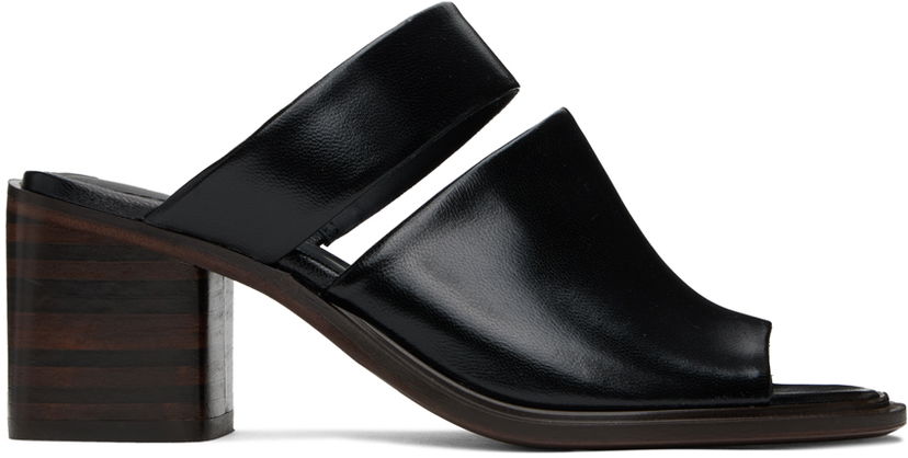 Sneakers och skor LEMAIRE Double Strap Mules Svart | FO0106 LL0077