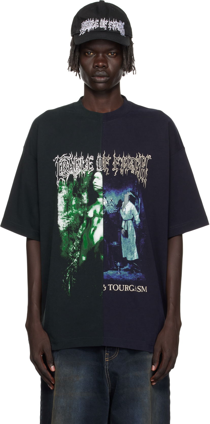 T-shirt VETEMENTS Vetements Cradle of Filth Cut-Up Oversized T-Shirt Svart | UCF76TR850EN