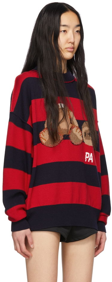 Sweater Palm Angels Bear Striped Sweater Röd | PMHE007S22KNI0014660, 2