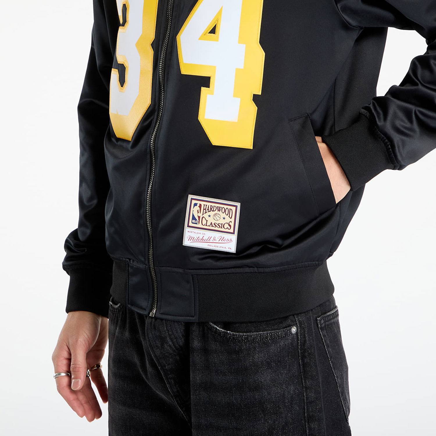Bomberjacka Mitchell & Ness NBA Maxxed Out Lakers Shaquille O'Neal 34 Satin Jacket Svart | JK11279-LALBLCK, 1
