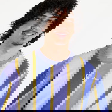 T-shirt Karl Kani Small Signature Stripe Tee Lilac/ Navy/ Off White Purpur | KM241-023-1, 2