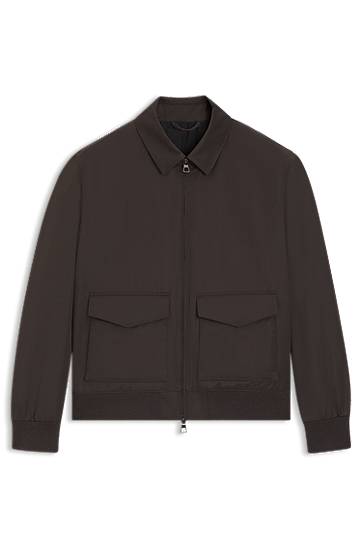 Jacka BOSS BECKHAM Water-Repellent Twill Collared Jacket Brun | 50557631, 0