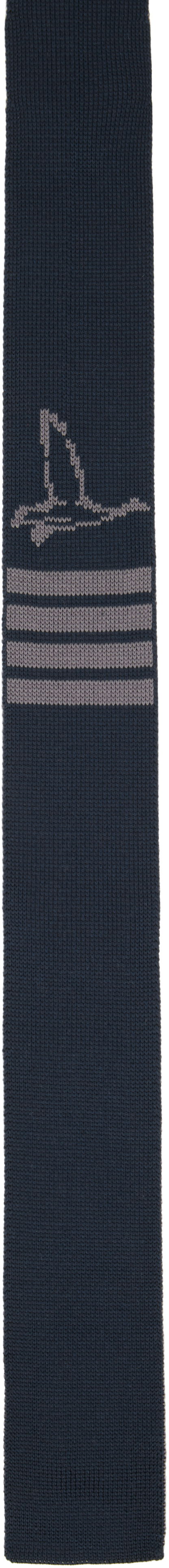 Halsduk Thom Browne Thom Browne Geese Icon Jacquard Knit Tie Mörkblå | MNL077K-Y4003