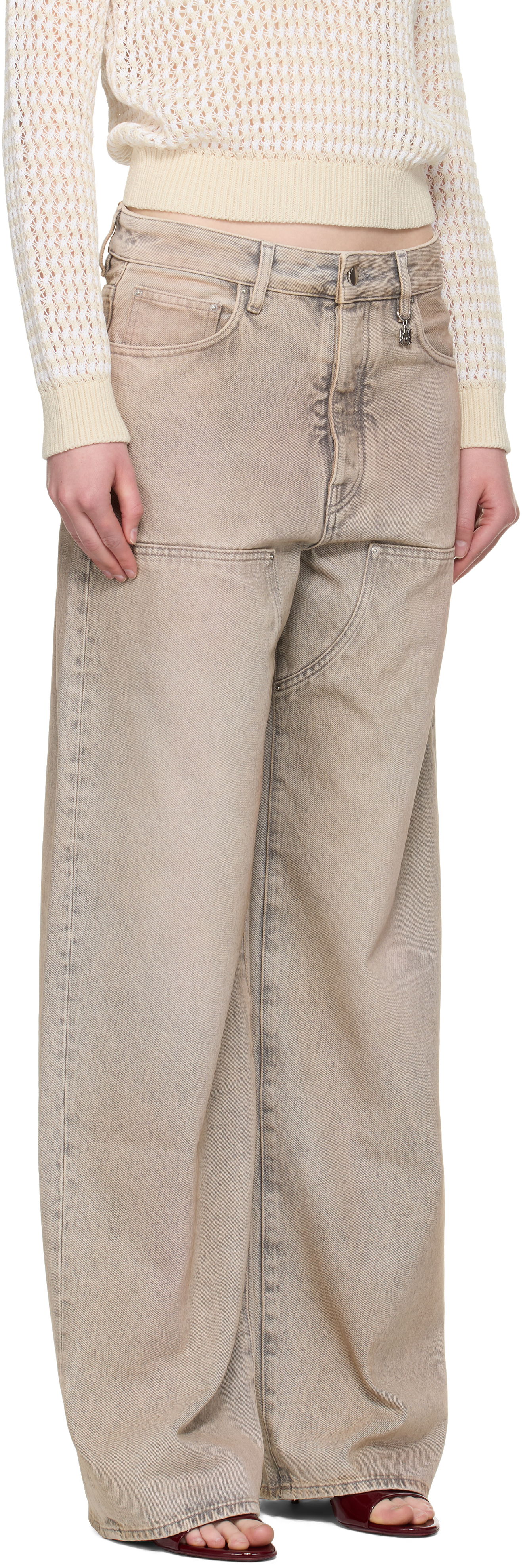 Jeans AMIRI AMIRI Carpenter Jeans Beige | AWDNGH1023, 1