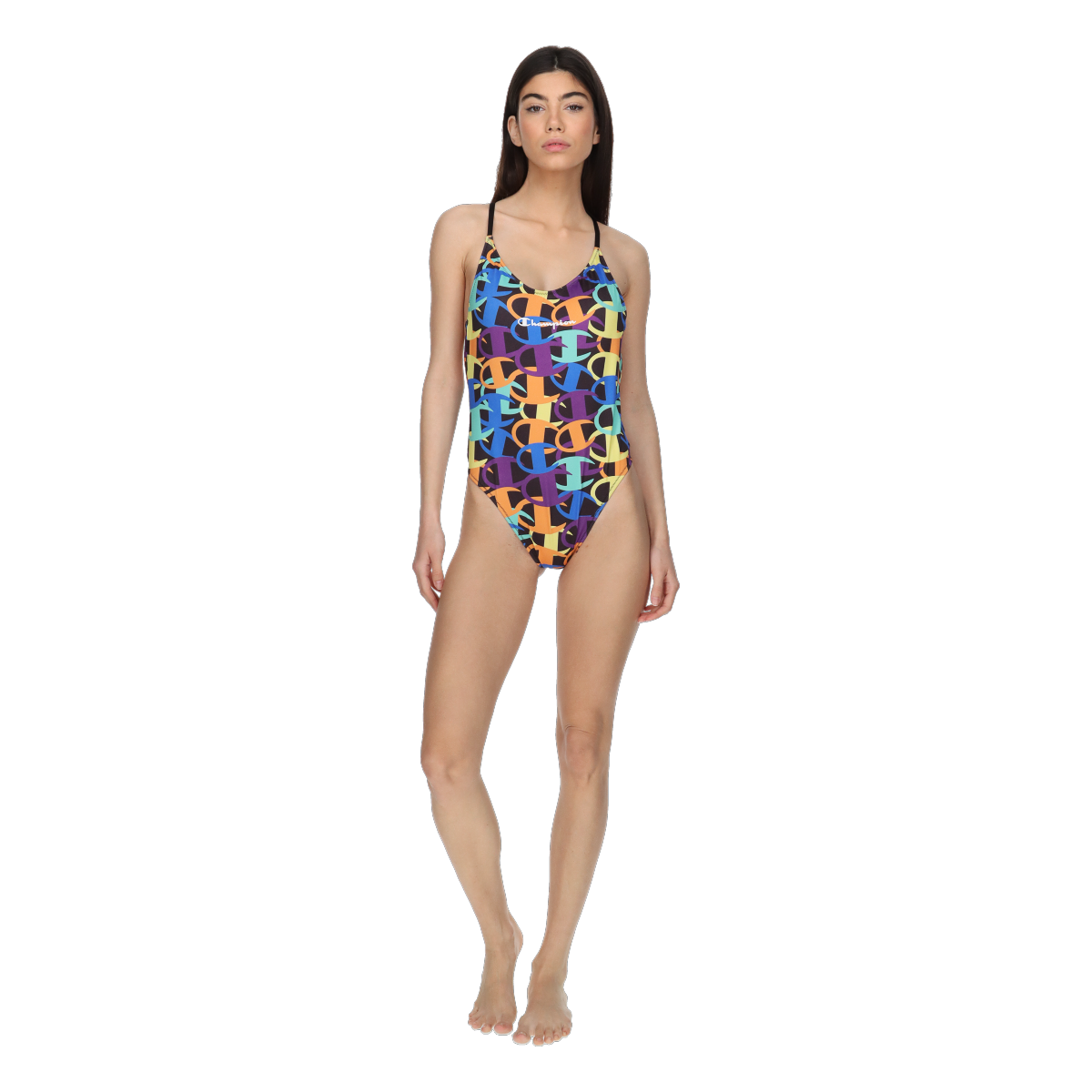 Badkläder Champion Multi-color Patterned One-Piece Swimsuit Flerfärgad | CHA231F001-Z9, 0