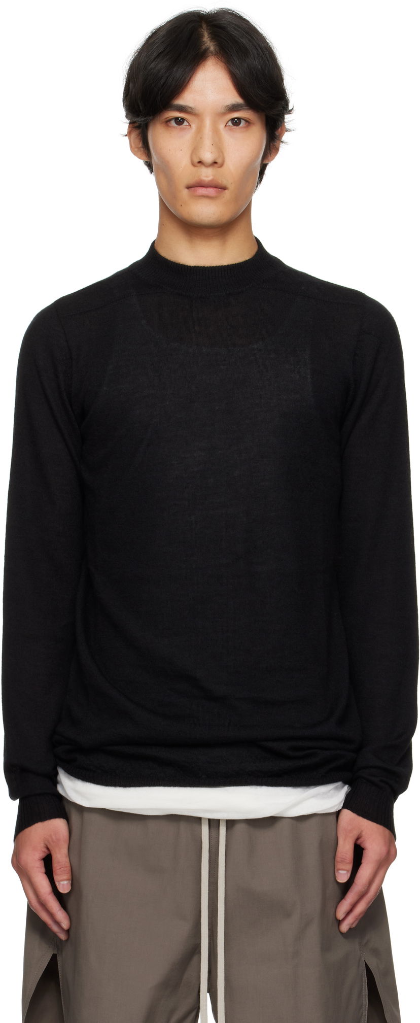 Sweater Rick Owens Rick Owens Concordians Level Lupetto Sweater Svart | RU02E1625 WS