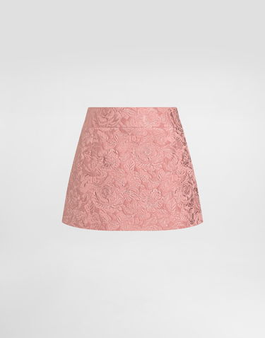 Kjol Dolce & Gabbana Dolce & Gabbana Floral Jacquard Miniskirt Rosa | F4A8CTHJMQKF0473, 0