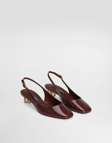 Tillbehör Dolce & Gabbana Dolce & Gabbana Patent Leather Slingbacks Bourgogne | CG0913A103780342, 1