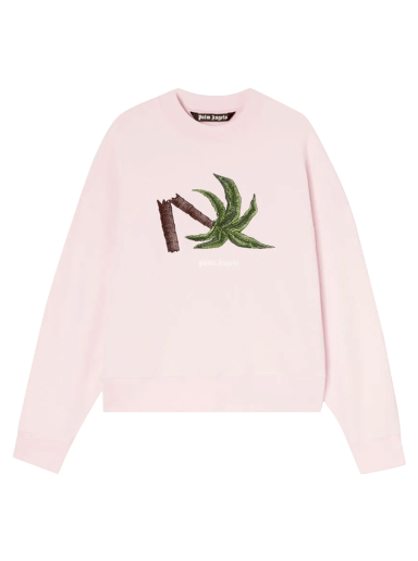 Sweater Palm Angels Broken Palm Crewneck Rosa | PMBA026S22FLE0133055