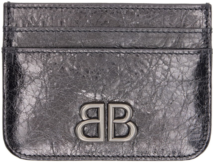 Plånbok Balenciaga Monaco Metallized Card Holder Svart | 765463 2AAYQ, 0