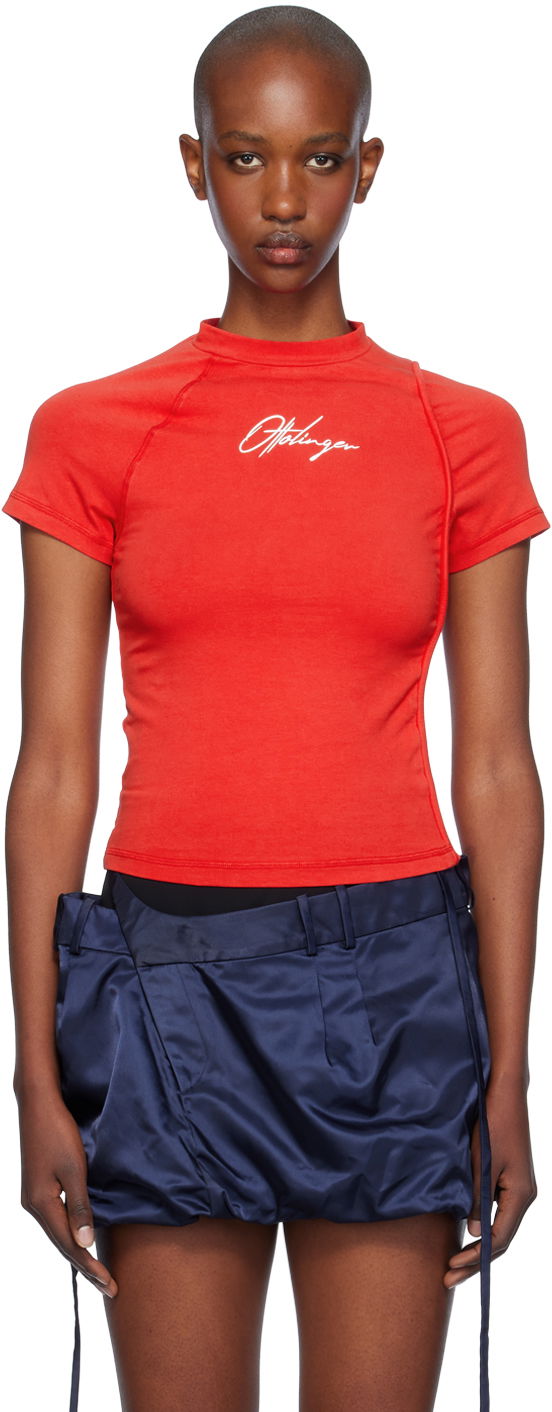 T-shirt Ottolinger Ottolinger Deconstructed T-Shirt Röd | 1150104621