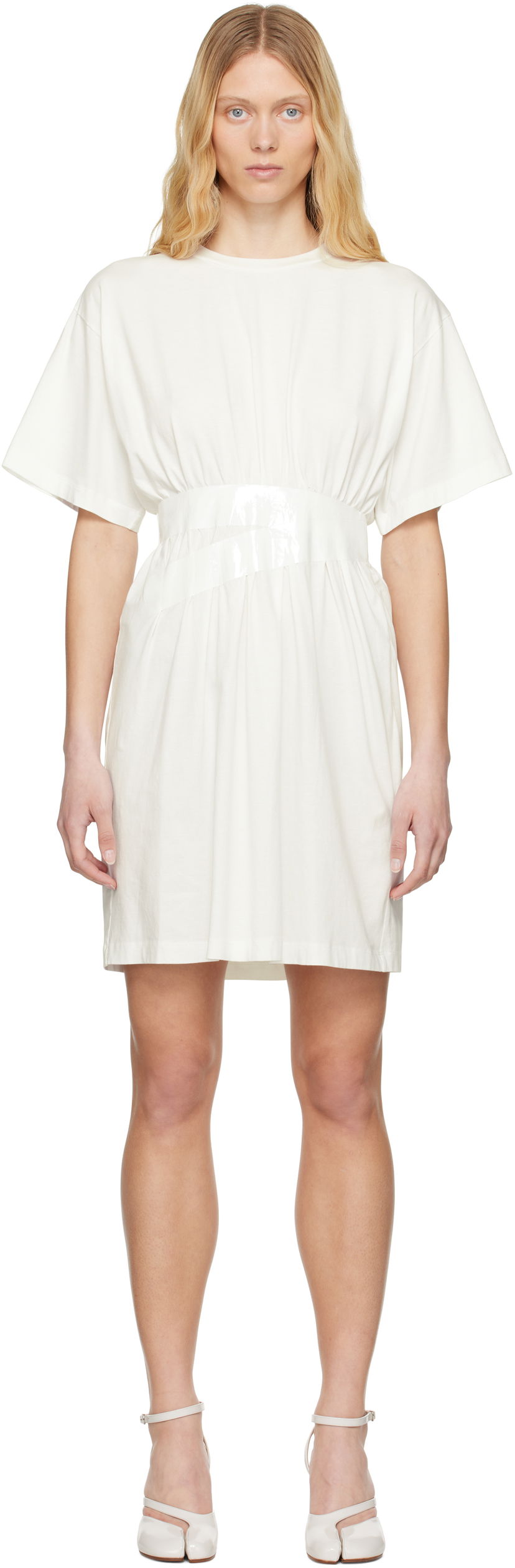 Klä Maison Margiela MM6 Maison Margiela Taped Jersey Dress Vit | S52DA0063 M20048