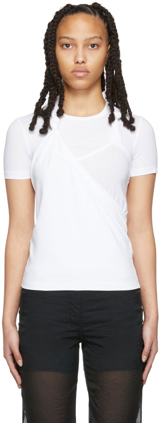Linne Helmut Lang Helmut Lang Twisted Jersey T-Shirt Vit | M02HW507