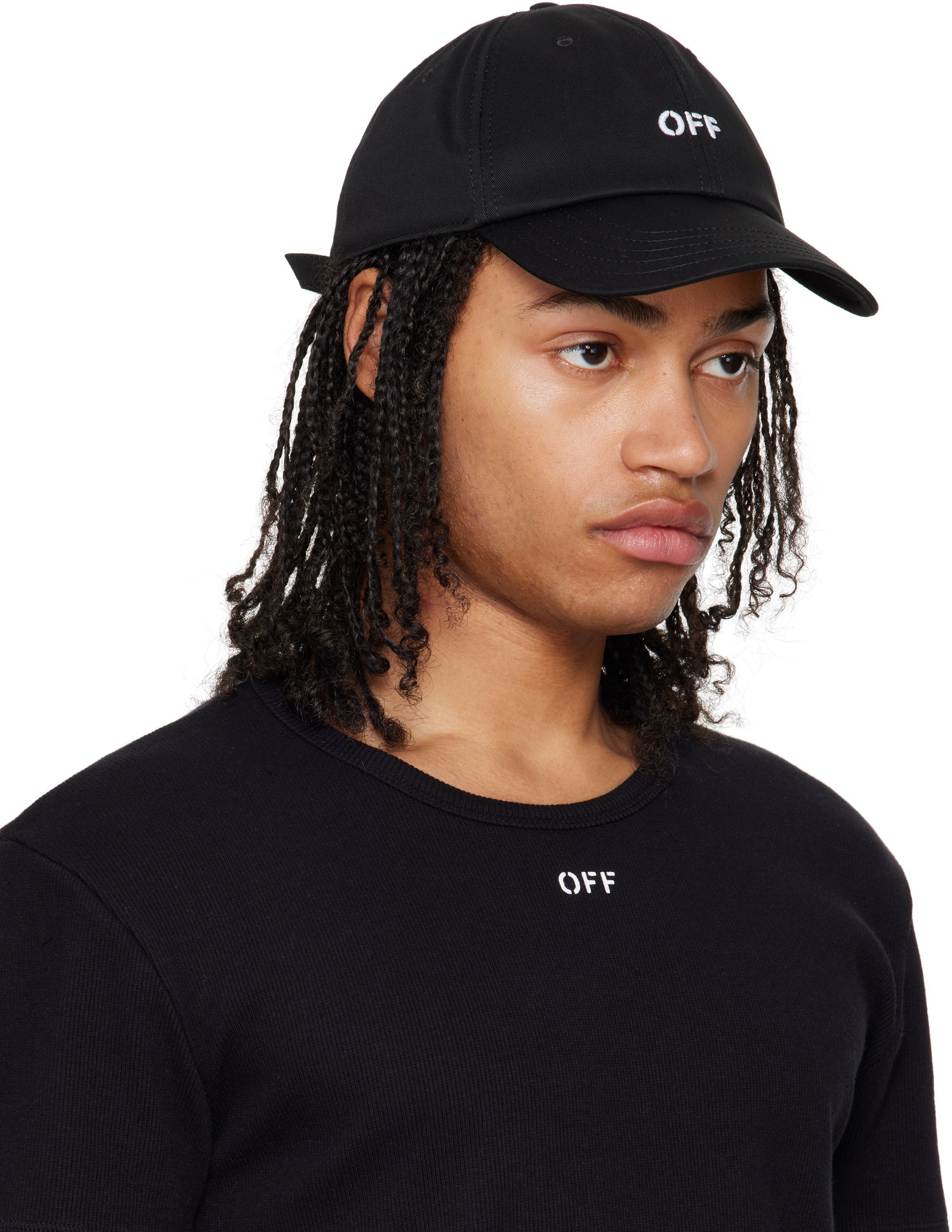 Keps Off-White Off-White Baseball Cap with Logo Stamp Svart | OMLA049C99FAB0041001, 1