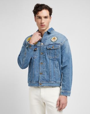 Jacka Lee Relaxed Fit Denim Jacket With Patches Blå | 112350102, 0