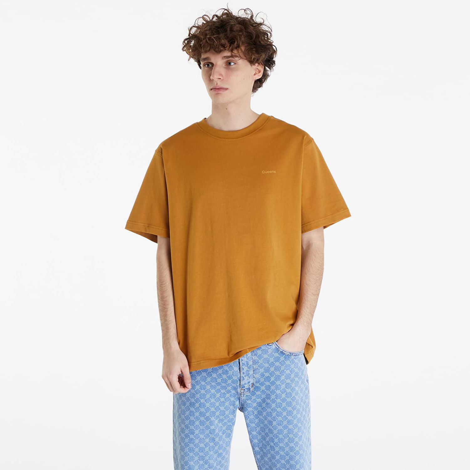 T-shirt Queens Essential T-Shirt With Tonal Print 3-Pack Multicolour Brun | QNS_014, 0