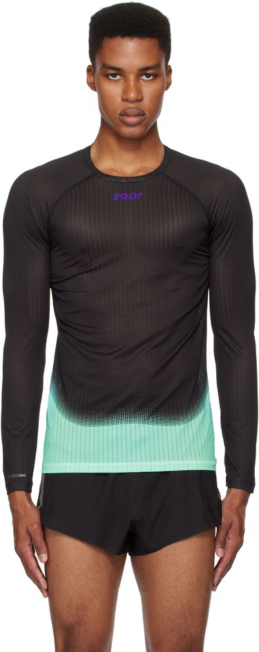T-shirt Soar Running Soar Running Race Base Layer T-Shirt Svart | SBL2M-BLK/BLU, 0