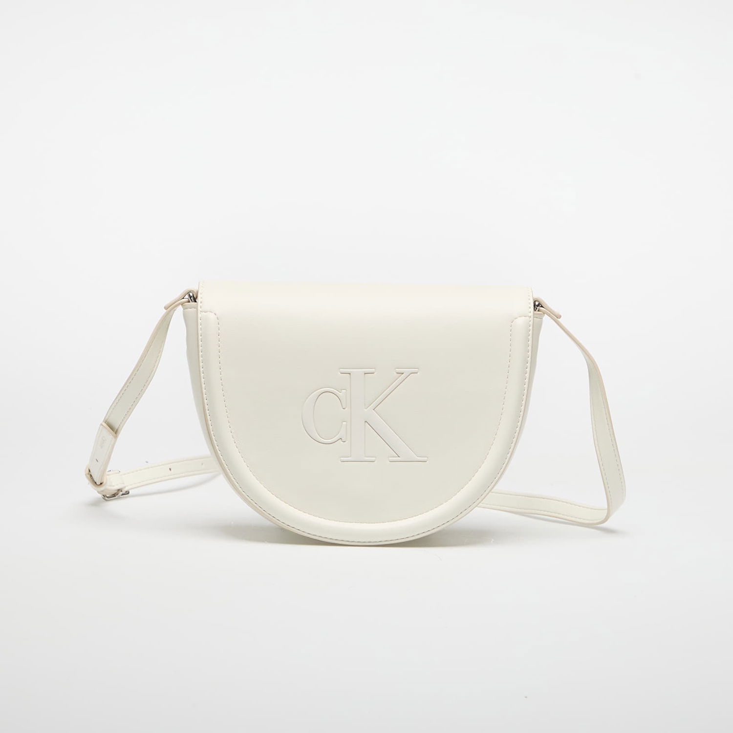 Axelväska CALVIN KLEIN Calvin Klein Bold Ck Saddle Crossbody Bag Vit | LV04F3221G FUP, 0
