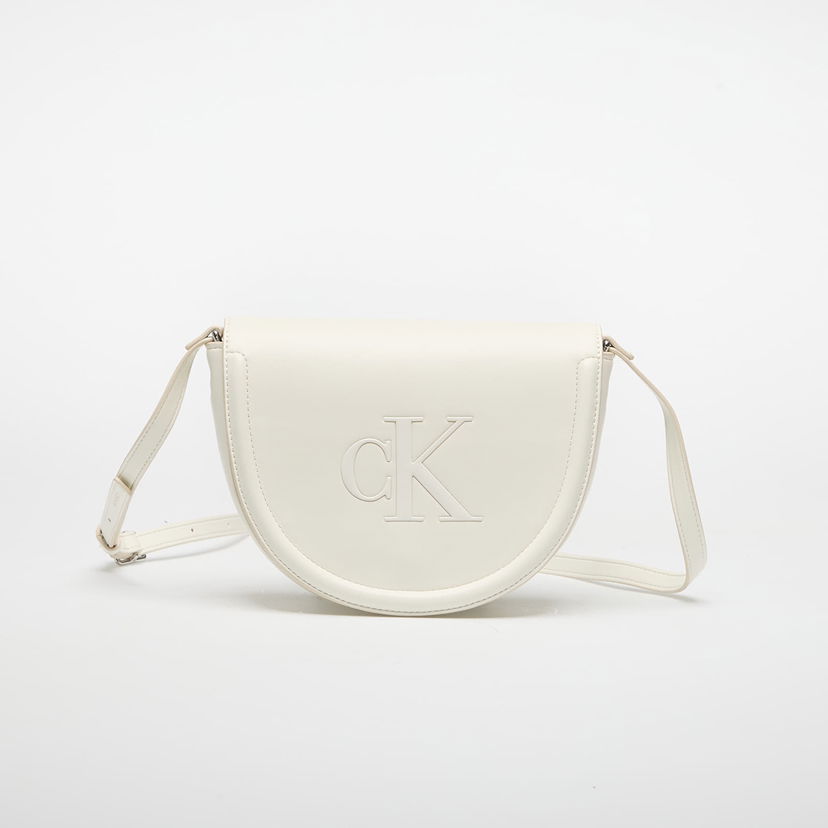 Axelväska CALVIN KLEIN Calvin Klein Bold Ck Saddle Crossbody Bag Vit | LV04F3221G FUP