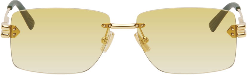 Solglasögon Bottega Veneta Bottega Veneta Lock Rectangular Sunglasses Gul | BV1126S-006