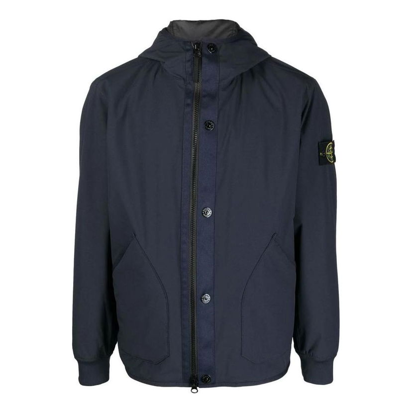 Vindjacka Stone Island Stone Island Logo-Appliquéd Hooded Jacket Blå | 791541027-V0020
