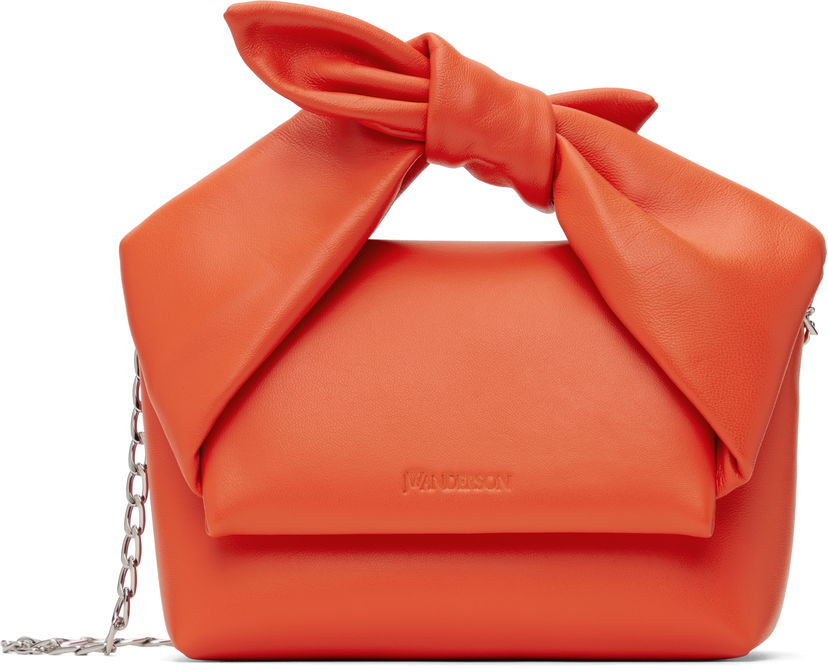 Axelväska JW Anderson JW Anderson Small Bow Twister Top Handle Bag Orange | HB0699-LA0355