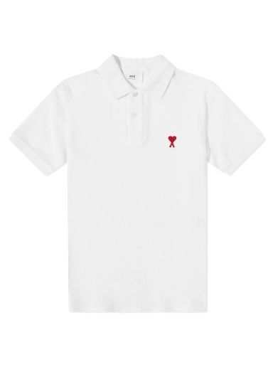 Polotröja AMI Small A Heart Polo Tee Vit | BFUPL001-760-100