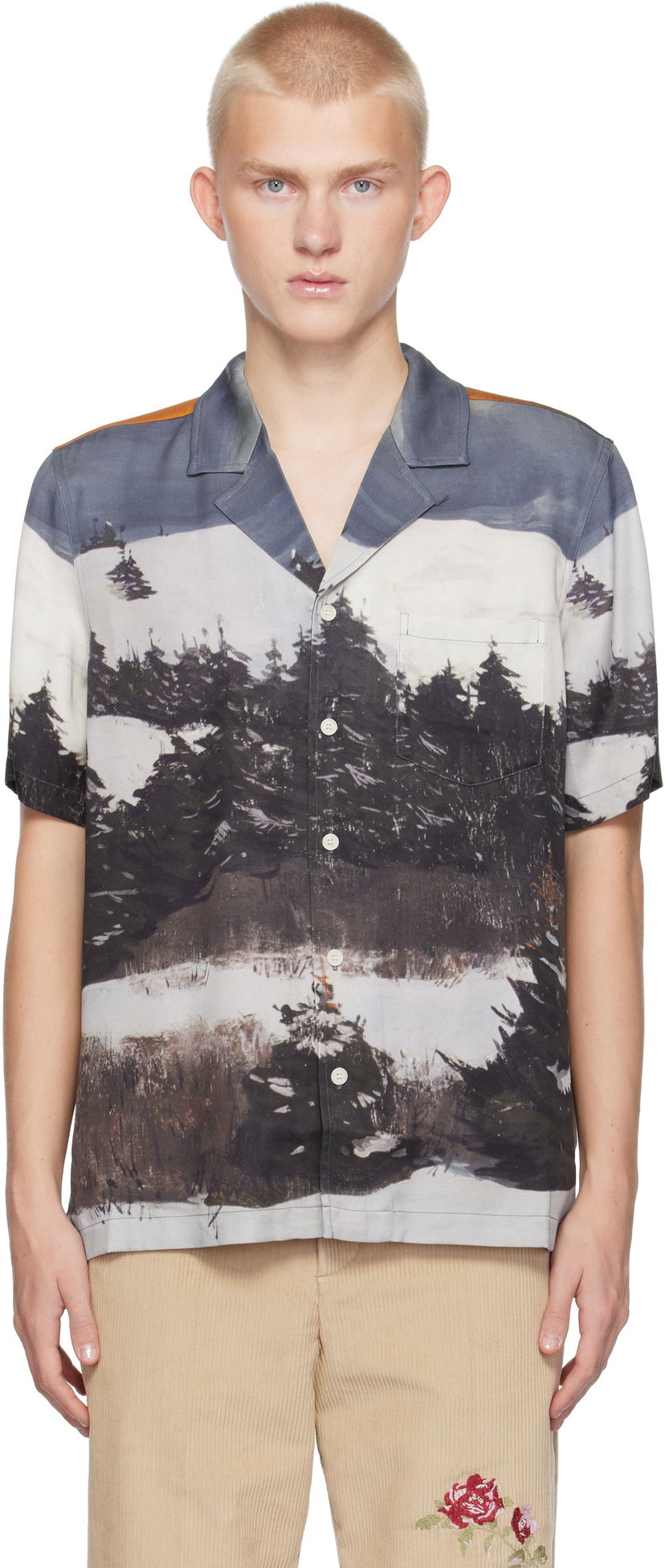 Skjorta Soulland Orson Printed Shirt Blå | 42045-1286
