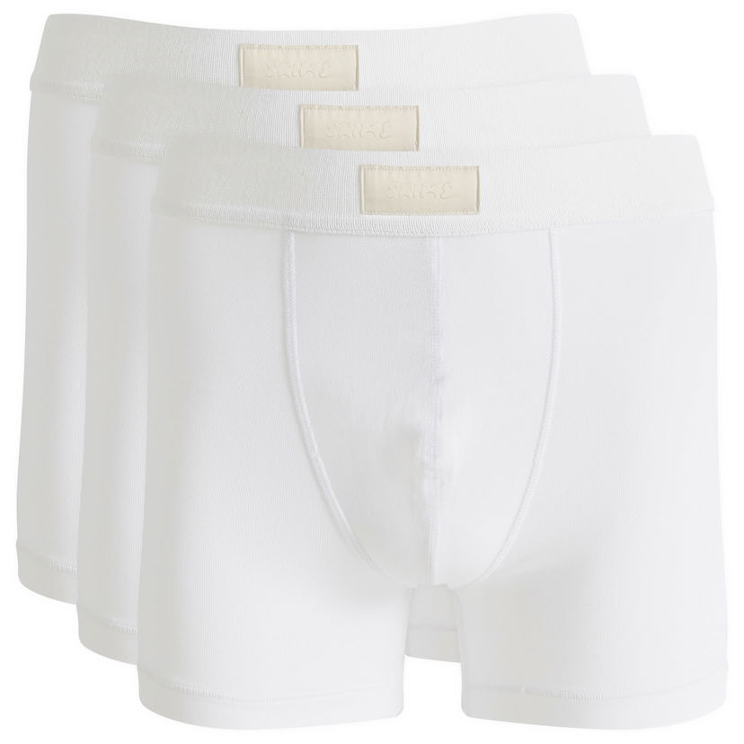 Boxare SKIMS SKIMS Men's 3" Cotton Boxer Briefs - 3-Pack Vit | BO-BBR-5634M-CH