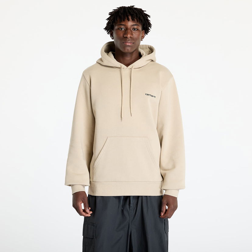 Sweatshirt Carhartt WIP Hooded Script Embroidery Sweat Wall/ Black Beige | I033658.AWXX.