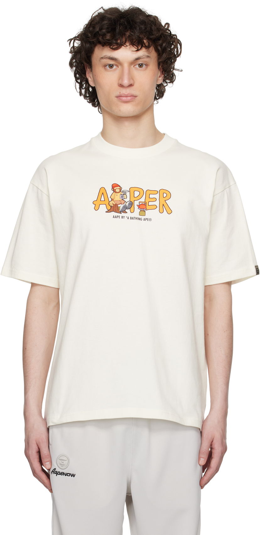 T-shirt AAPE by A Bathing Ape AAPE by A Bathing Ape AAPER Graphic T-Shirt Vit | AAPTEM1616XXNIVX