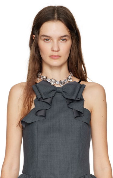 Halsband SHUSHU/TONG SHUSHU/TONG YVMIN Edition Pearl Bow Knot Crystal Chain Necklace Metallisk | 23340WHT00NN, 1