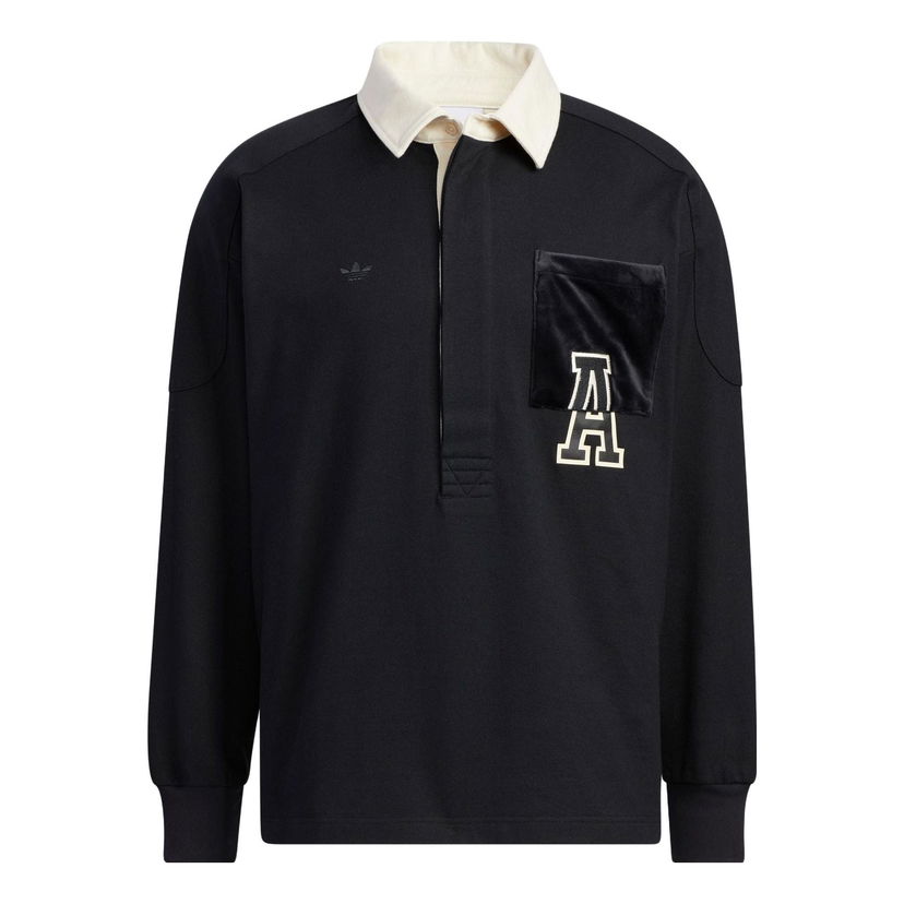 Polotröja adidas Originals Anti University Long Sleeve Polo Svart | HY7235