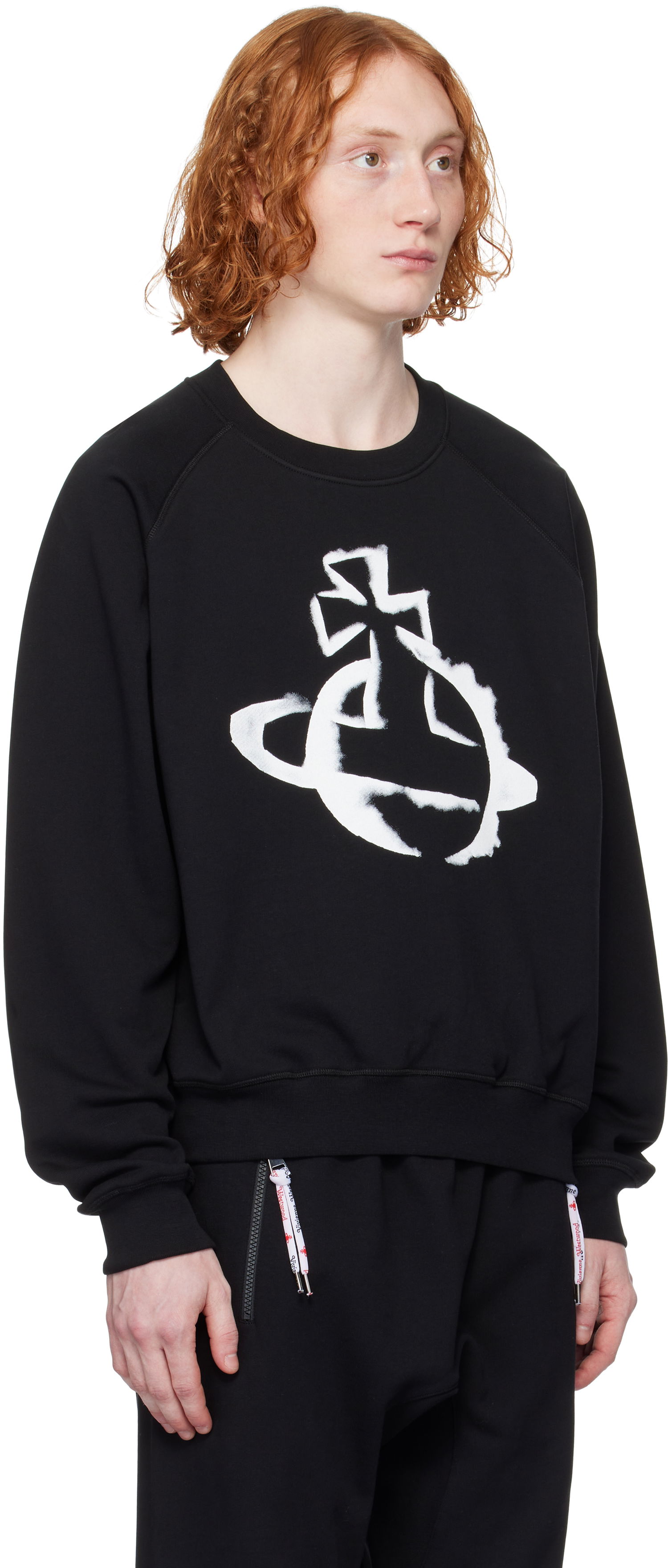 Sweater Vivienne Westwood Vivienne Westwood Stencil Orb Raglan Sweatshirt Svart | 3I01000Z-J006O-, 1