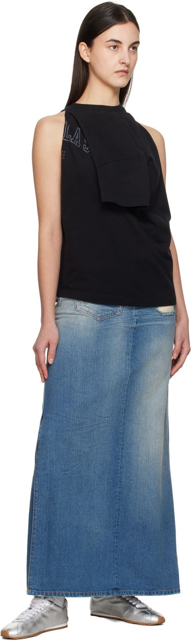 Linne Maison Margiela MM6 Maison Margiela Dual Wear Varsity Print Tank Top Svart | S52NF0012 M20050, 4