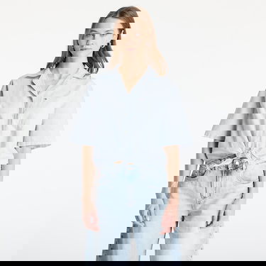 Skjorta Tommy Hilfiger Tommy Jeans Women's Cropped Linen Short Sleeve Shirt Blå | DW0DW20286 0A8, 0