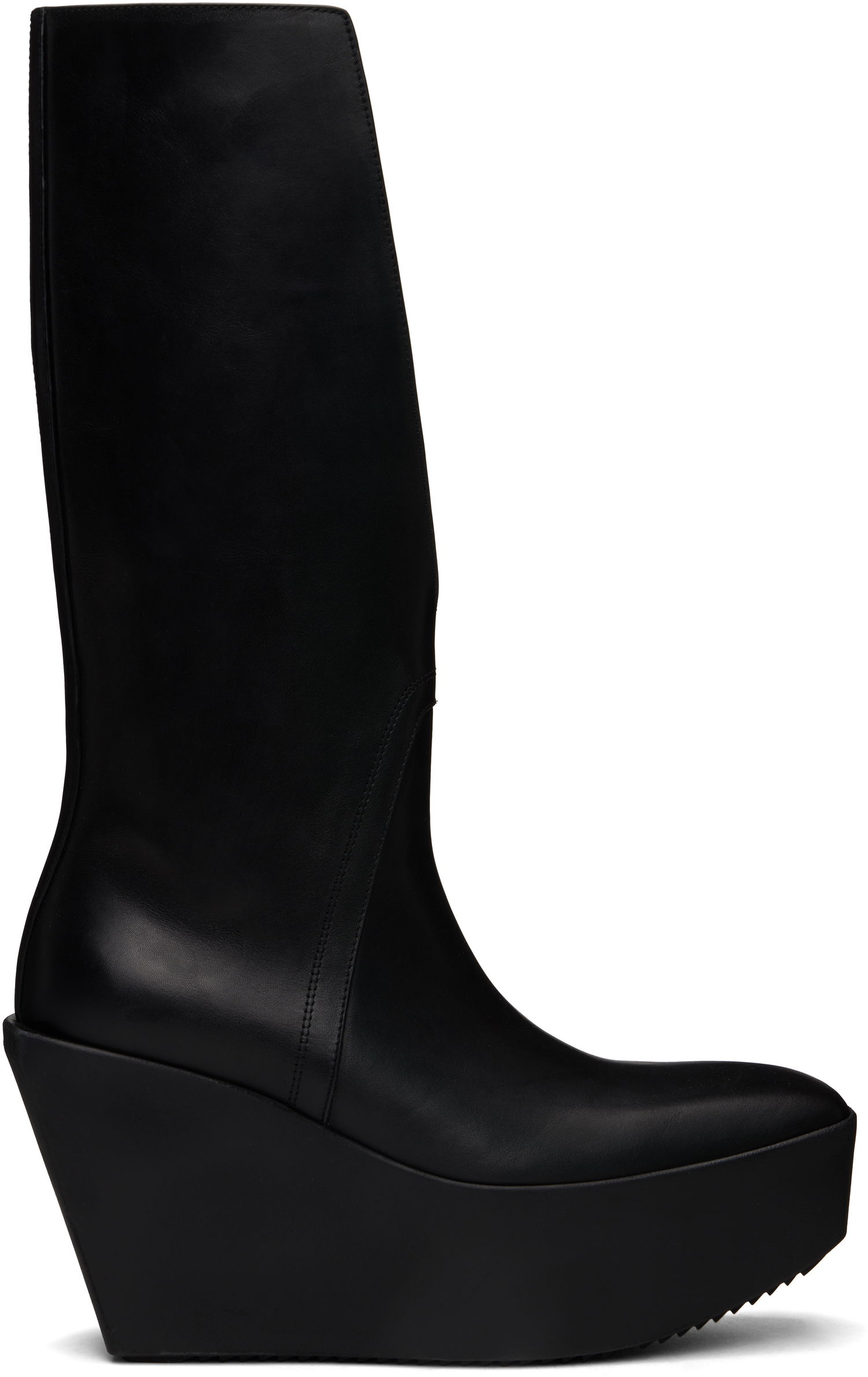 Kläder Rick Owens Rick Owens Hollywood Sliver Platform Winged Kowboys Tall Boots Svart | RU01E5854 LOO, 0