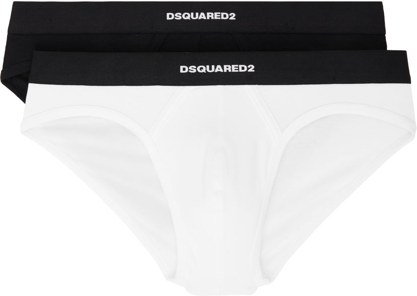 Trosor DSQUARED2 Dsquared2 Two-Pack Stretch Cotton Briefs Vit | DCX200070