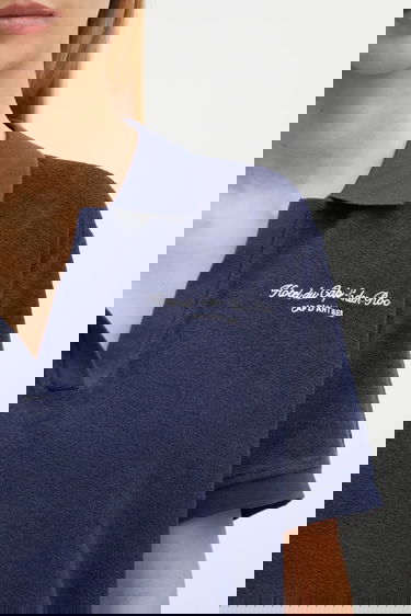 Polotröja Sporty & Rich Eden Script Terry Polo Shirt Mörkblå | TO00160673BL106, 3
