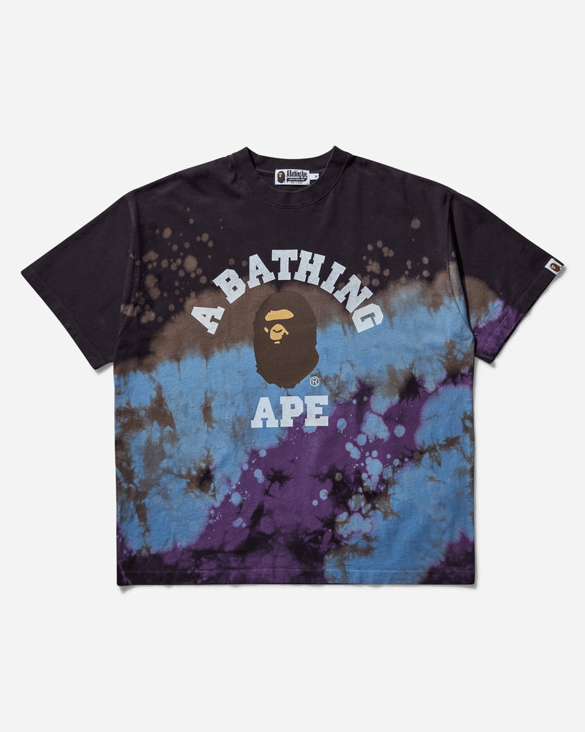 T-shirt BAPE Tie-Dye College T-Shirt Purpur | 1K80109003 BLACK