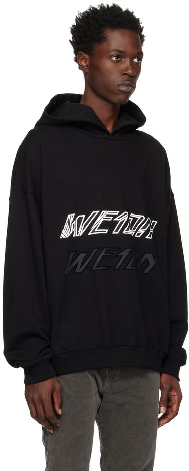 Sweatshirt We11done We11done Speed Logo Hoodie Svart | WD-TH3-22-776-U-BK, 1