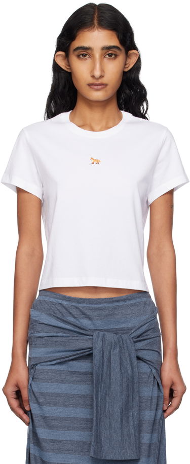 Crop top MAISON KITSUNÉ Maison Kitsuné Baby Fox Cropped T-Shirt Vit | PW00111KJ7026, 0