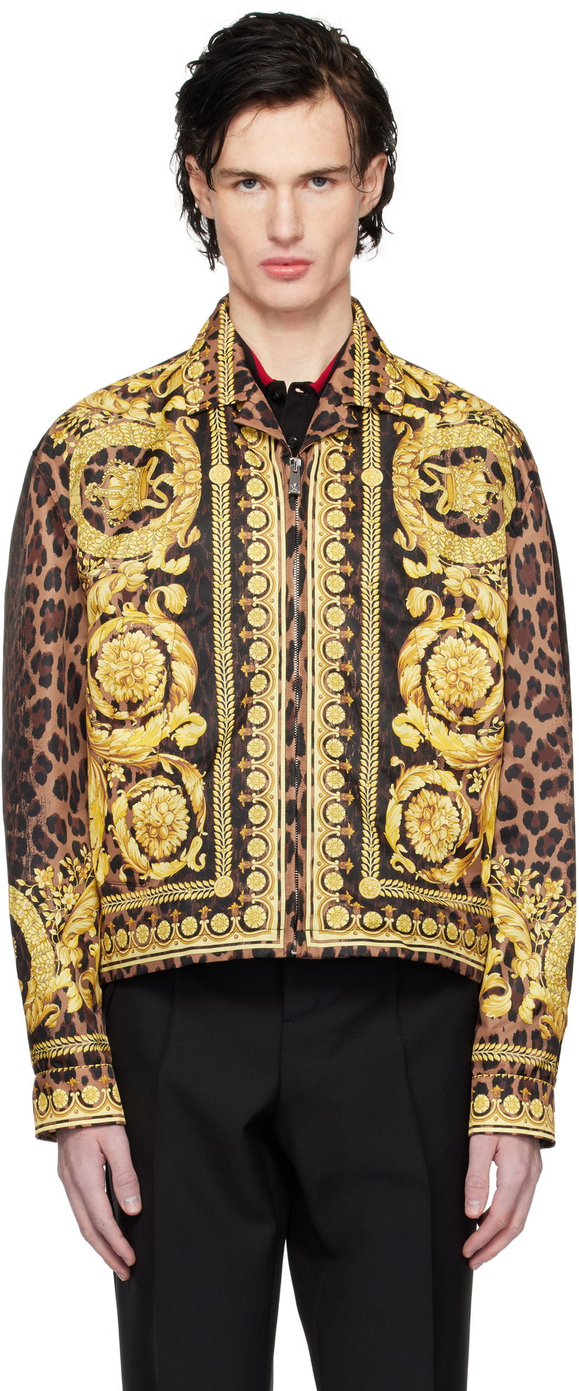 Jacka Versace Wild Barocco Print Blouson Jacket Svart | 1016717_1A12366