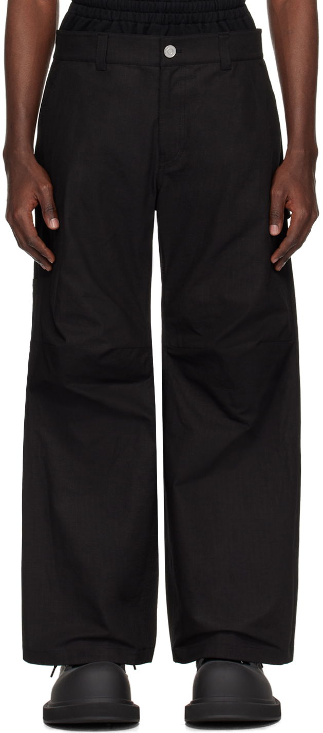 Cargo byxor We11done Layered Trousers Svart | WD-PT1-24-318-M-BK