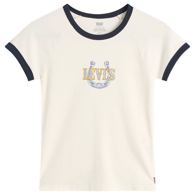 T-shirt Levi's Women's Horseshoe Raglan T-Shirt Vit | 003R2-0005