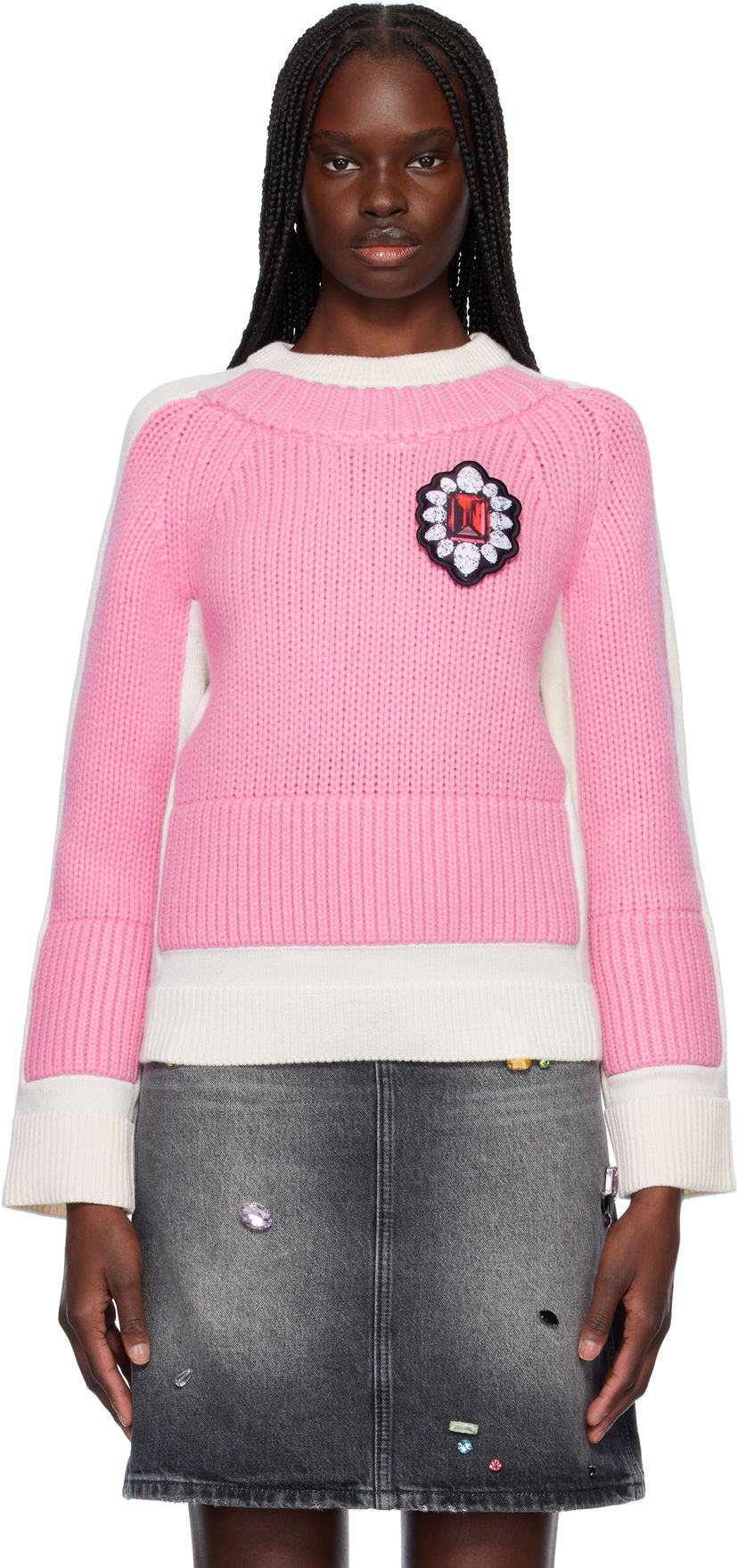 Sweater Marc Jacobs Marc Jacobs Trompe L'oeil Knit Sweater Rosa | 2S5RTP002K25