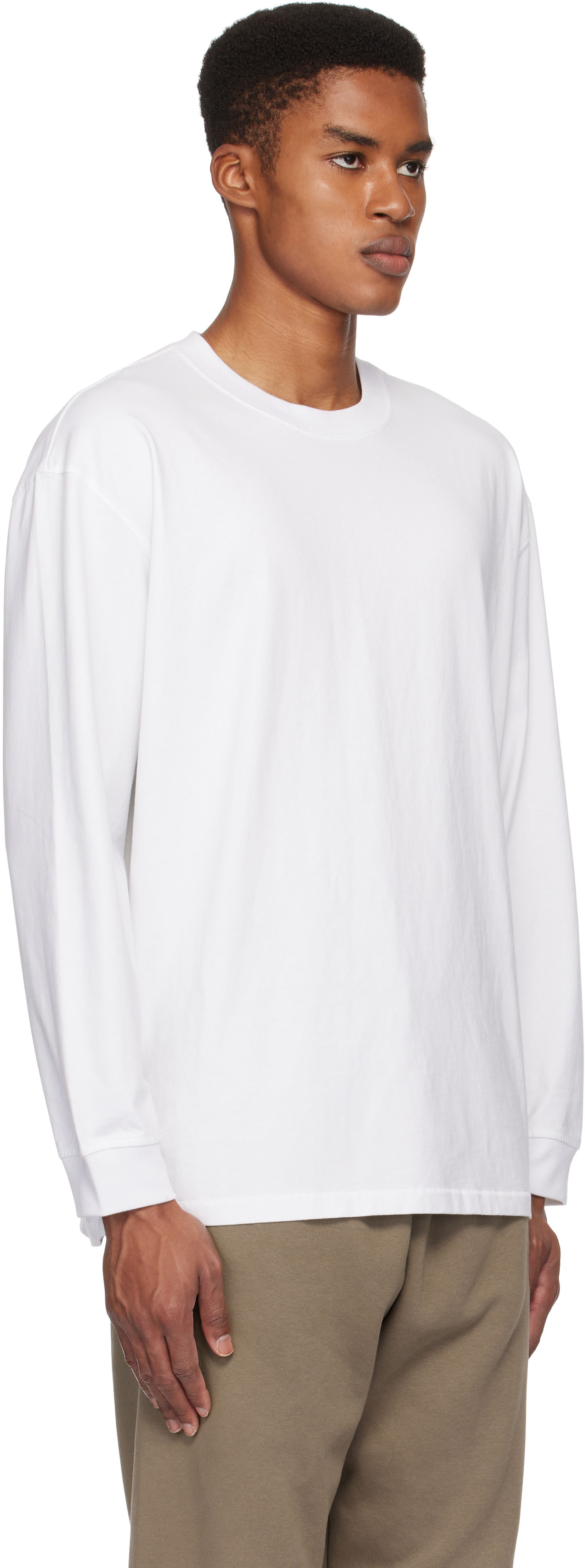 T-shirt SKIMS Heavyweight Cotton Relaxed Long Sleeve T-Shirt Vit | LS-LST-7893M, 1