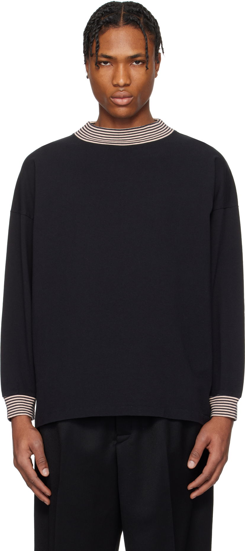 Sweater Bode Bode Duotone Mockneck Top Svart | MRS25CS047