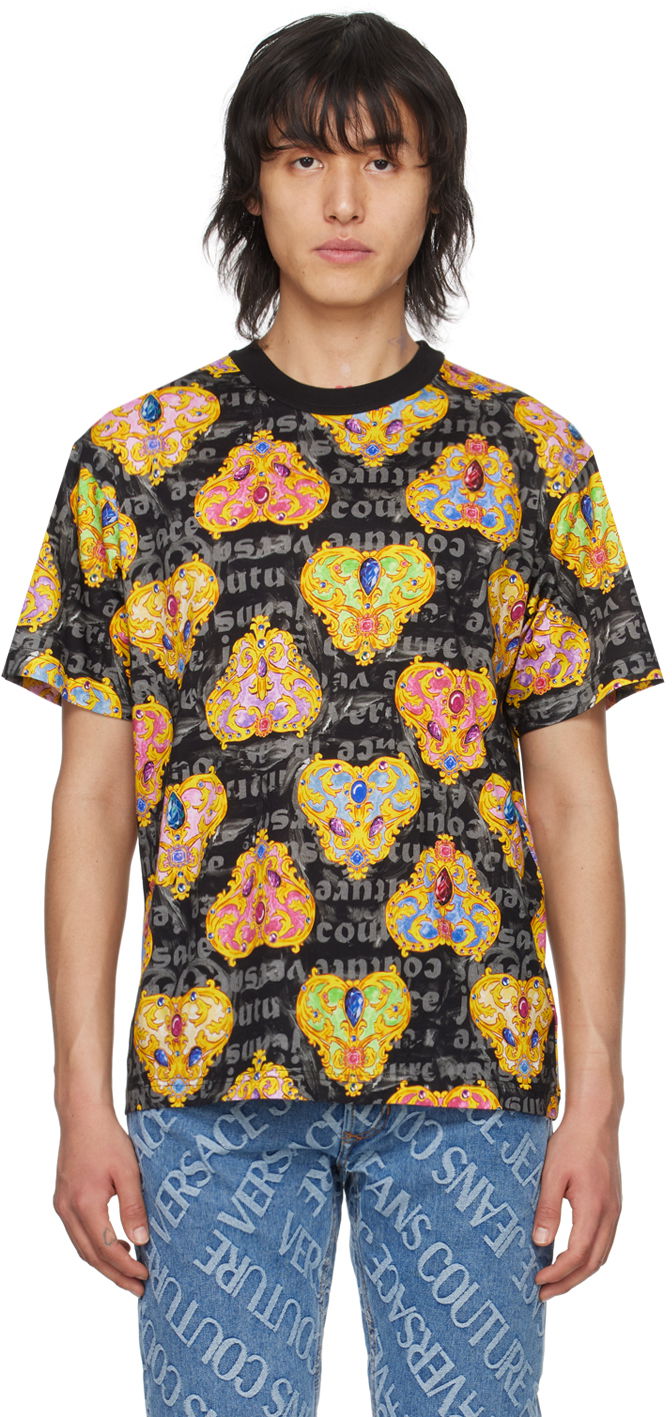 T-shirt Versace Jeans Couture Printed T-Shirt Svart | E76GAH6R0_EJS338